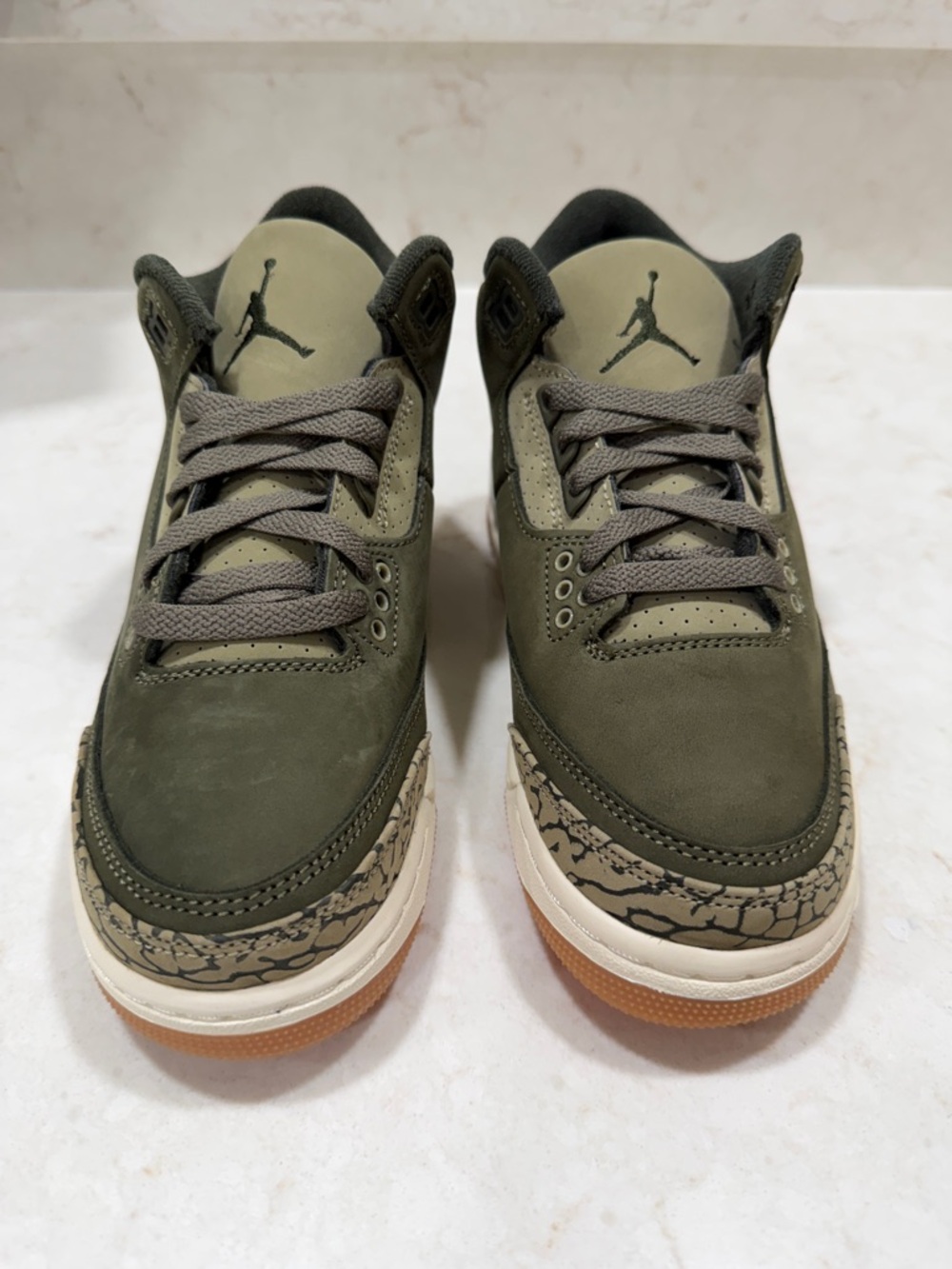 Nike Olive Green Elephant Print Low-Top Sneakers